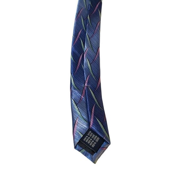 Meeting Street Blue Abstract Pattern Silk Classic Designer Tie Business Preppy - Picture 7 of 12